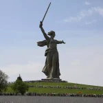 Monument of Motherland Calls in Mamayev Kurgan memorial complex in Volgograd. Photo: AP/Dmitriy Rogulin.