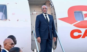 De facto Haitian Prime Minister Ariel Henry after landing on Mar. 5 in San Juan, Puerto Rico. He has been unable for the past five days to return to Haiti, or even the island of Hispaniola. Phtoto: Haití Liberté/File photo.