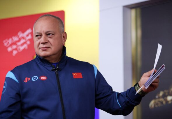The vice president of the PSUV, Diosdado Cabello, during his program, Con el Mazo Dando. Photo: Con el Mazo Dando.
