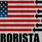 Photo composition showing a US flag with missiles next to the red stripes and a caption reading "Terrorist #1." Photo: MINREX Cuba.