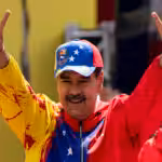 Venezuelan President Nicolas Maduro during an event commemorating a 2004 speech by the late President Hugo Chavez, which is considered a key anti-imperialist moment by his supporters in the history of his Bolivarian Revolution, in Caracas, Venezuela, Feb 29, 2024. Photo: Ariana Cubillos/AP. 