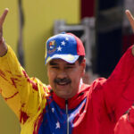 Venezuelan President Nicolas Maduro during an event commemorating a 2004 speech by the late President Hugo Chavez, which is considered a key anti-imperialist moment by his supporters in the history of his Bolivarian Revolution, in Caracas, Venezuela, Feb 29, 2024. Photo: Ariana Cubillos/AP. 