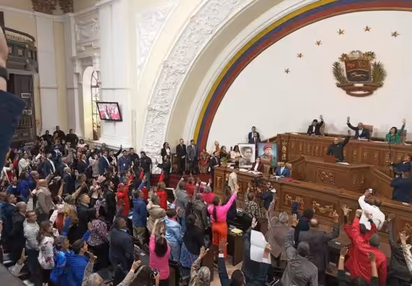 Venezuela's National Assembly session during the voting on the Guyana Esequiba Defense Law on Thursday, March 21, 2024. Photo: X/@Asamblea_Ven.
