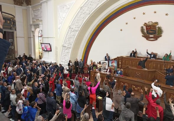 Venezuela's National Assembly session during the voting on the Guyana Esequiba Defense Law on Thursday, March 21, 2024. Photo: X/@Asamblea_Ven.
