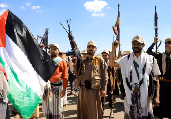 Ansarallah members march in Sana'a, Yemen, in support of Palestine, March 7, 2024. Photo: AFP.