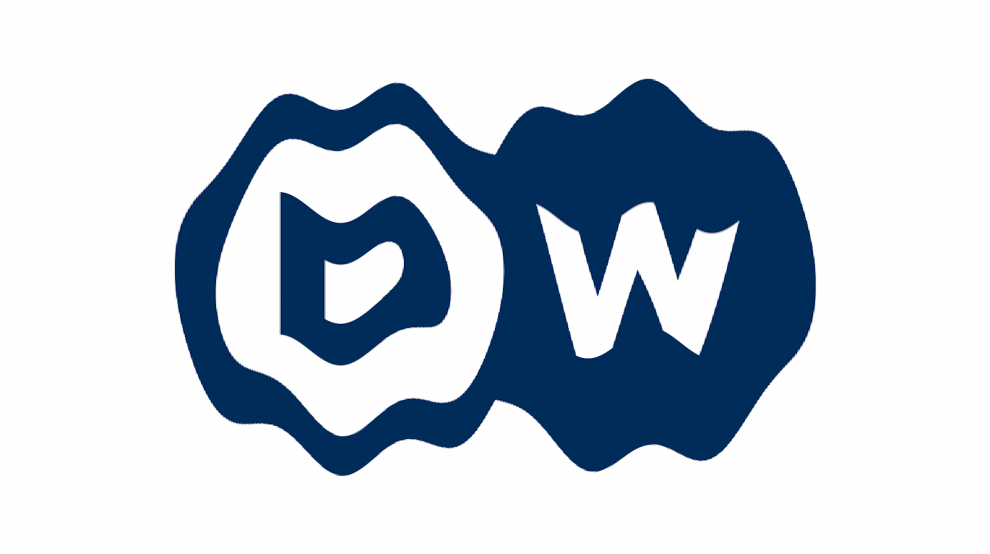 Distorted logo of the German propaganda outlet Deutsche Welle (DW). Photo: Straturka/File photo.