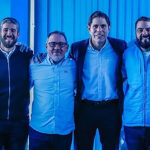 The electoral campaign command of Salvadoran President Nayib Bukele, led by Guaidó collaborator Léster Toledo (center) who is accompanied by other extreme-right Venezuelans linked to Juan Guaidó. Photo: Instagram/@lestertoledo.