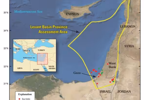 Map of the Levant Basin Province in the Eastern Mediterranean. Photo: Mark Taliano/File photo.