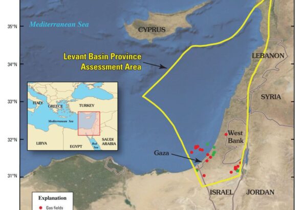 Map of the Levant Basin Province in the Eastern Mediterranean. Photo: Mark Taliano/File photo.