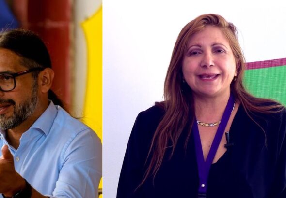 Venezuelan Information and Communication Minister Freddy Ñáñez (left) and journalist Sebastiana Barráez (right) who is wanted in Venezuela for her involvement in a coup attempt. Photo: Instagram @luchaalmada15/Maduradas.com.