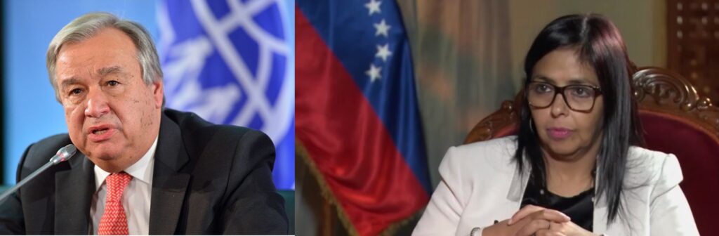 UN Secretary General António Guterres (left) and Venezuelan Vice President Delcy Rodríguez. Photo: Getty Images/Al-Jazeera.