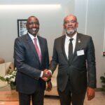 Kenyan President William Ruto (left) with de facto Haitian Prime Minister Ariel Henry in New York on September 21, 2023. Photo: PCS.