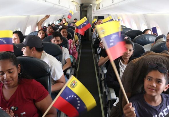 Group of Venezuelan migrants returning home from Mexico as part of the government program Vuelta a la Patria. Photo: Venezuelan Ministry for Foreign Affairs/file photo.