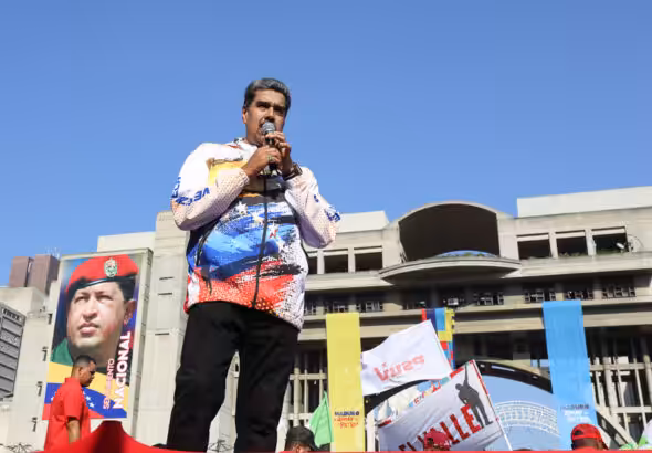 President Nicolás Maduro speaks to supporters after registering his candidacy for the July 28 presidential elections, March 25, 2024. Photo: Presidential Press.