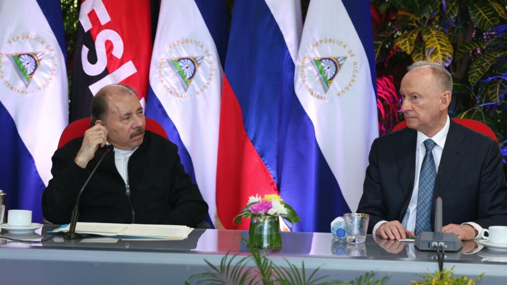 Russian Security Council Secretary Nikolai Patrushev (right) and Nicaraguan President Daniel Ortega (left) at the security cooperation meeting in Managua, Nicaragua, February 27, 2024. Photo: Presidential Press of Nicaragua.
