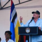 The president of Colombia, Gustavo Petro, speaks at a meeting with indigenous leaders, where he proposed constitutional reforms. Photo: @infopresidencia.