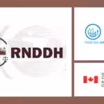 Logos of the National Network for the Defense of Human Rights (RNDDH), Lawyers Without Borders Canada (ASFC), and Global Affairs Canada. Photo: The Canada Files.