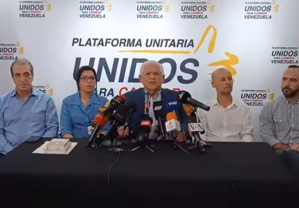 A Venezuelan opposition Unitary Platform delegation at a press conference. File photo.