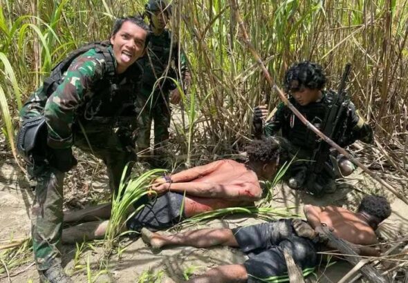 Indonesian "military operation" in Yahukimo district, West Papua, February 2024. Photo: Benny Wenda.