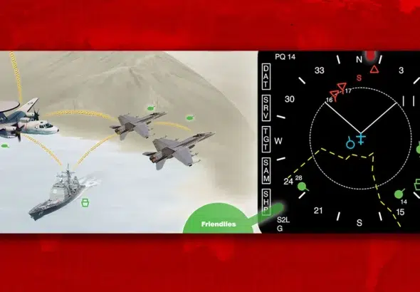 Graphic showing the communication between US military surveillance aircraft and US warships with firefighter planes next to a radar screen capture. Photo: Geopolitical Economy.