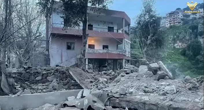 A building in Lebanon destroyed by Israeli strikes. Photo: Al Manar.