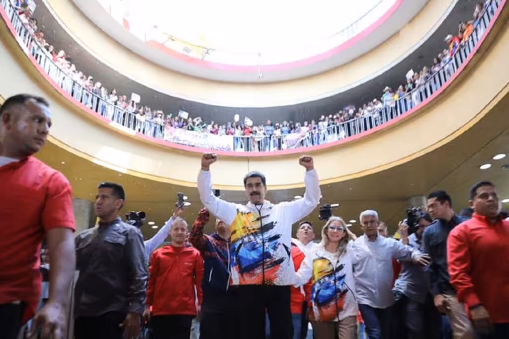 Venezuelan President Nicolás Maduro after registering his candidacy with the National Electoral Council (CNE) for the upcoming July 28 presidential elections. Caracas, March 25, 2024. Photo: Presidential Press.