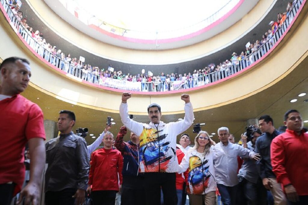 Venezuelan President Nicolás Maduro after registering his candidacy with the National Electoral Council (CNE) for the upcoming July 28 presidential elections. Caracas, March 25, 2024. Photo: Presidential Press.