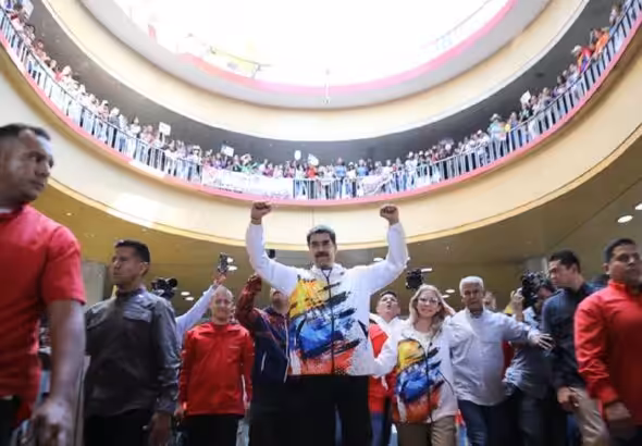 Venezuelan President Nicolás Maduro after registering his candidacy with the National Electoral Council (CNE) for the upcoming July 28 presidential elections. Caracas, March 25, 2024. Photo: Presidential Press.