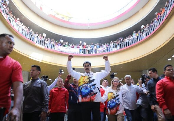 Venezuelan President Nicolás Maduro after registering his candidacy with the National Electoral Council (CNE) for the upcoming July 28 presidential elections. Caracas, March 25, 2024. Photo: Presidential Press.