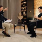 A screenshot from a video of Tucker Carlson interviewing Russian-born IT entrepreneur and co-founder of the Telegram social network Pavel Durov. Photo: Official Social media page of Tucker Carlson.