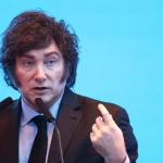 Argentine President Javier Milei, during a business event. Photo: Diario Público.