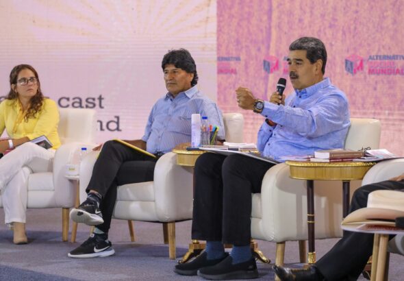 Venezuelan President Nicolás Maduro addressing the World Gathering for a Social Alternative. Photo: Presidencia Venezuela.