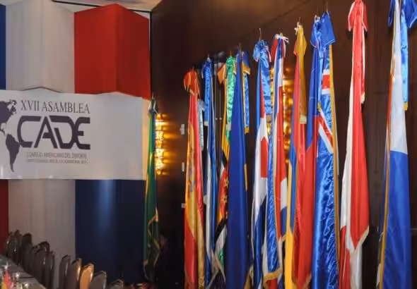 Logo and flags of member organizations of American Sports Council. File photo.