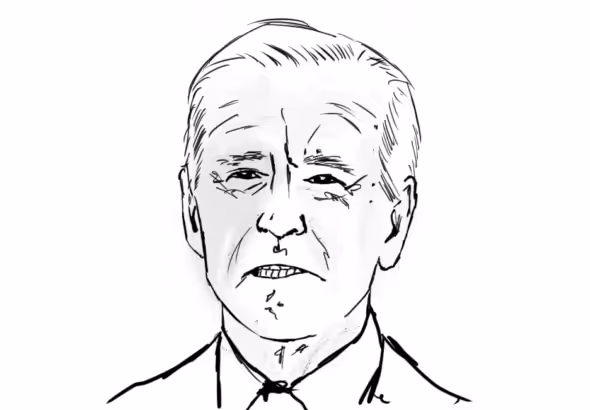 US President Joe Biden. Drawing: Nathaniel St. Clair.