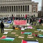 Columbia University students built a Gaza Solidarity Encampment in the university campus to voice their support for Palestine. Photo: Social media.
