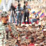Venezuelan President Nicolás Maduro speaks at the demonstration commemorating the 22nd anniversary of the failed 2002 coup d'etat against President Hugo Chávez, Caracas, April 13, 2024. Photo: Presidential Press.