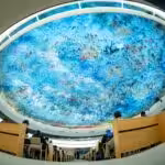 The ceiling of the UNHRC main floor in Geneva, Switzerland. Photo: Jean Marc Ferré/file photo.