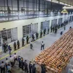 A group of detainees being transferred to a new prison in El Salvador. Photo: Office of the President of El Salvador.