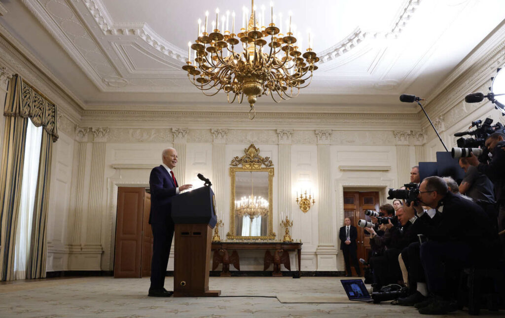 US President Joe Biden delivers remarks after signing legislation giving $95 billion in aid to Ukraine, Israel and Taiwan, on April 24, 2024. Photo: Chip Somodevilla/Getty Images.
