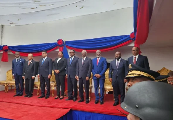 Swearing in ceremony of the Transitional Presidential Council of Haiti, held at the National Palace on April 25, 2024. Photo: LeNouvelliste.