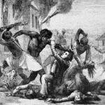 Haitian Revolution - Drawing by an unknown artist showing black slaves killing white slavers. Photo: Wikipedia.