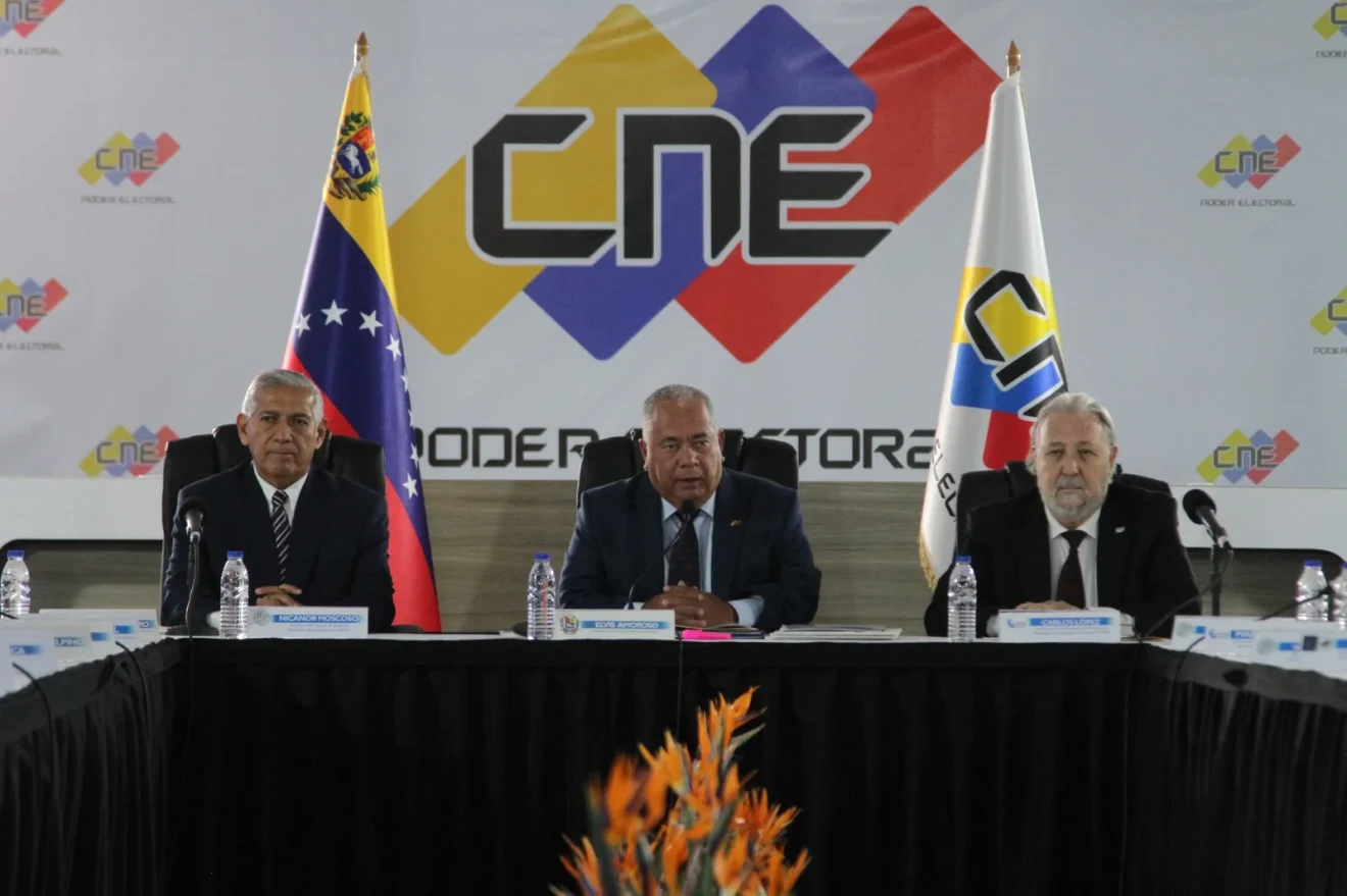 Venezuela's National Electoral Council President Elvis Amoroso giving statements to the press on Wednesday, April 11, 2024. Photo: X/@cneesvzla.