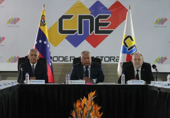 Venezuela's National Electoral Council President Elvis Amoroso giving statements to the press on April 11, 2024. Photo: X/@cneesvzla.