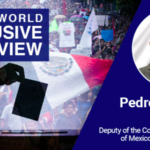 Poster of United World's interview with Mexican leftist Congressman Pedro Vázquez González. Photo: United World International.