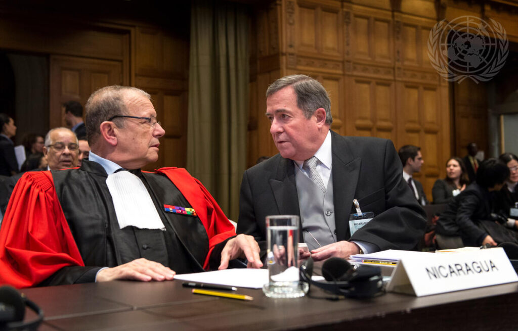 Ambassador Carlos Arguello in the International Court of Justice in 2013. Photo: United Nations.