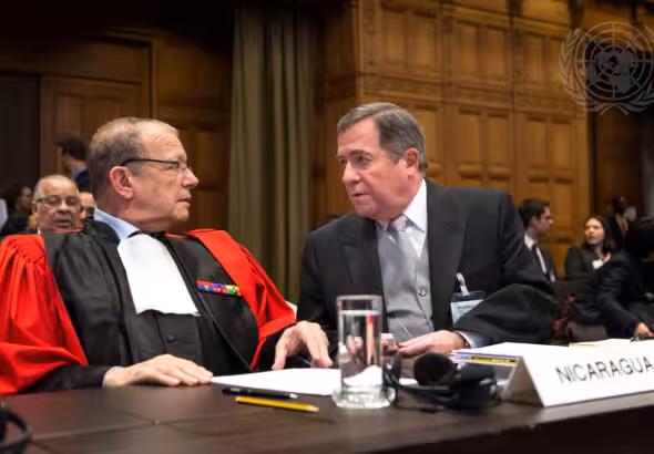 Ambassador Carlos Arguello in the International Court of Justice in 2013. Photo: United Nations.