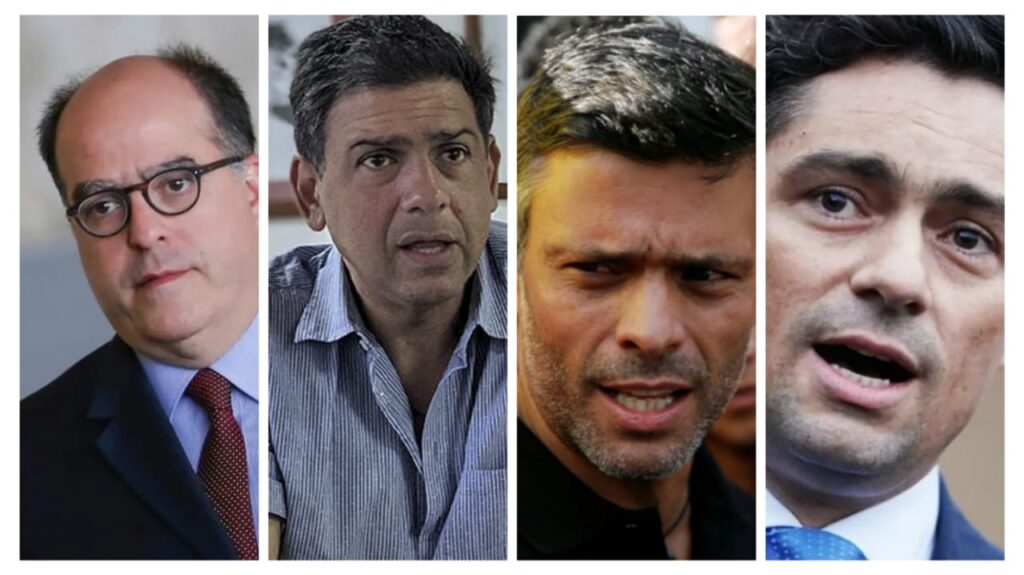 From left to right: Julio Borges, Carlos Ocariz, Leopoldo Lopez, and Carlos Vecchio, all far-right Venezuelan politicians on the US government payroll. Photo: RedRadioVE.