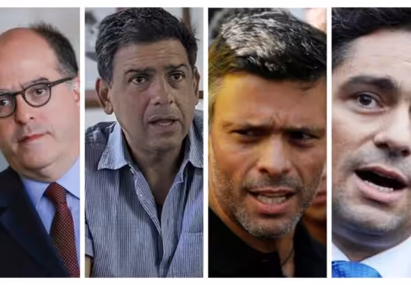 From left to right: Julio Borges, Carlos Ocariz, Leopoldo Lopez, and Carlos Vecchio, all far-right Venezuelan politicians on the US government payroll. Photo: RedRadioVE.