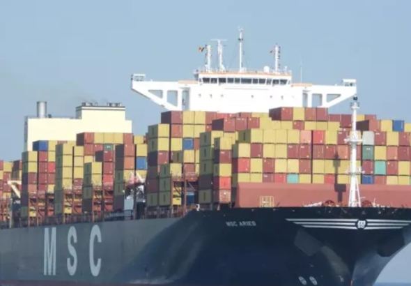 IRGC marine forces have reportedly seized "MSC Aries" container ship in the Strait of Hormuz. Photo: PressTV.