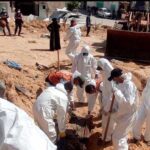 Palestinian civil defense teams have unearthed a mass grave at the Nasser hospital in Khan Yunis two weeks after the withdrawal of Israeli forces from the southern Gaza city. Photo: The Cradle/File photo.